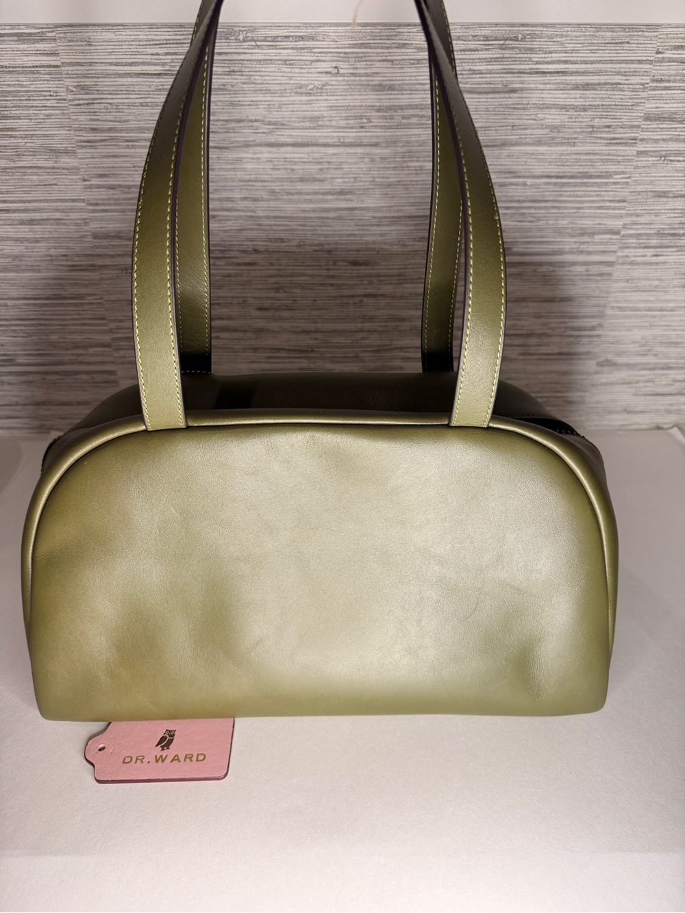 NWOT Coach Twin Turnlock Olive Green Leather Shoulder Bag - Picture 3 of 6